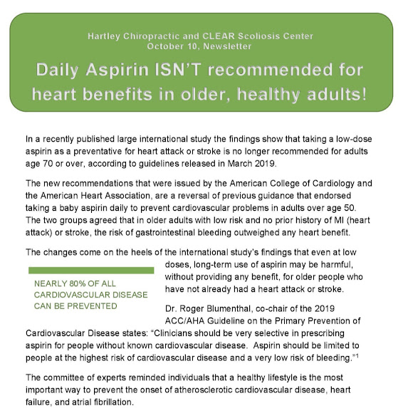 Daily Aspirin INSN'T for heart benefits in older, healthy